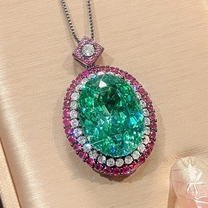 Wholesale Eco-friendly Copper 15*20/13*18mm Green Zircon Black Gold Plated Necklace and <b>Ring</b> <b>Sets</b> for <b>Women</b> Jewelry - Product Image 4