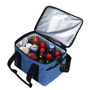 Picnic Bag Oxford Cloth Insulated Cooler Lunch Bag Grey One Shoulder Outdoor Use - Product Image 2