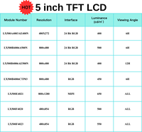Lianxun 5 İnç 800x480 Çözünürlüklü Tft Lcd Ekran 450 Nit Güneş Işığında Okunabilir RGB Arayüzlü Dokunmatik Ekran Lcd Modülü
