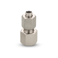 304 Stainless Steel wanita Flare langsung pas untuk aluminium tabung tembaga tabung tekanan Gauge Adapter