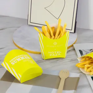 Embalagem de alimentos descartáveis com design personalizado para levar batatas fritas, recipiente de embalagem para lancheira