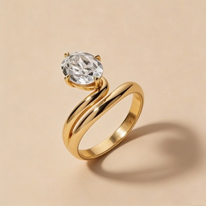Anillo de compromiso y fiesta de moda con diamantes cultivados en laboratorio CVD IGI VVS-VS de corte ovalado, en oro macizo de 10K/14K/18K, diseño clásico y personalizado. - Product Image 4