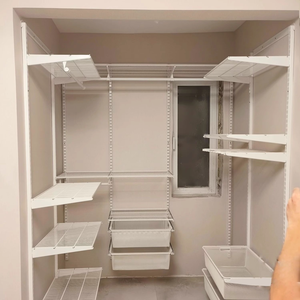 Armario Metálico Minimalista Moderno, Estilo Abierto, Estante para Guardarropa, <span class=keywords><strong>Dormitorio</strong></span>, Puertas Corredizas Montadas en la Pared, 2 Cajones - Product Image 1