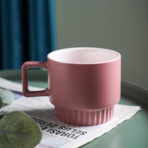 Tasse empilable en céramique nordique au design coloré et prix abordable, tasse à eau créative pour la maison, tasse à café simple - Product Image 4