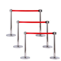Système de gestion de file d'attente de poteaux en acier inoxydable de contrôle d'entrée d'hôtel intérieur/extérieur barrière de ceinture rétractable
