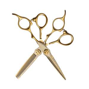 Hairdressing Scissors Set 6 Inch Stainless Steel Flat Shears Thinning Shears For Hair Styling Tools - Product Image 1