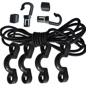 Outdoor Storage <b>Hook</b> Set 6Mm Elastic Rope With C Type <b>Clips</b> For Garage Organization Heavy Duty Plastic <b>Hooks</b> And Cord - Product Image 5