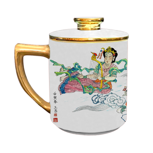 Tasse à eau en céramique blanche avec motifs sculptés à la main, idéale pour les hôtels, les familles, les villas, les restaurants - Product Image 3