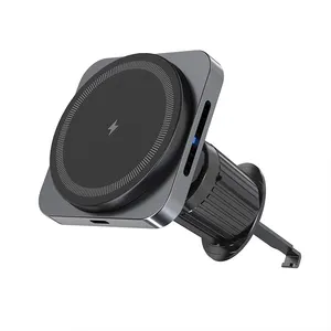 Upgraded 15w magnetic mount car phone holder wireless car charger for iPhone 15 Pro Max