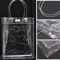 Sacs Cadeaux en Plastique Transparent Économiques avec Poignée, Sac Fourre-tout Réutilisable en PVC Transparent pour le Shopping