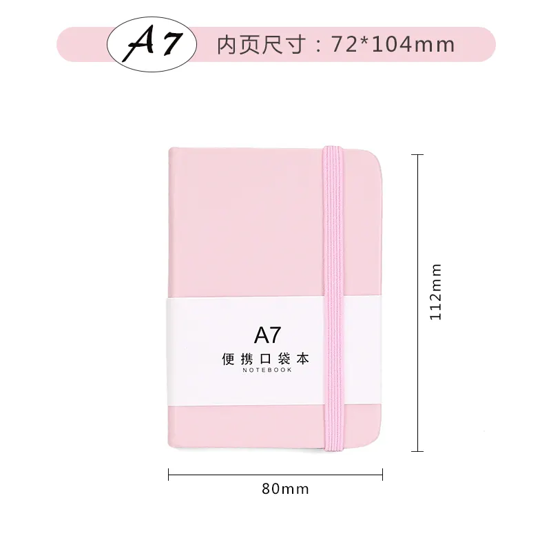 Carnet A6 de poche en cuir PU à couverture rigide de haute qualité avec stylo carnet de notes avec logo personnalisé