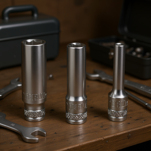 Juego de Llaves de Tubo Hexagonales Fervi, 3 Piezas, Acero Métrico con Acabado Cromado - Product Image 3