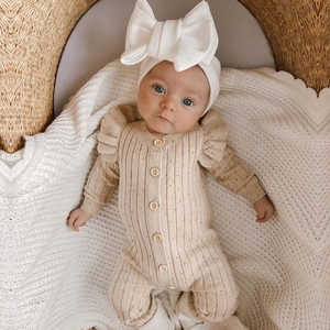 AustinBella – Combinaison-<span class=keywords><strong>pull</strong></span> tricotée en coton pour <span class=keywords><strong>bébé</strong></span> <span class=keywords><strong>fille</strong></span>, collection automne-hiver, vente en gros, fabrication sur mesure, qualité supérieure - Product Image 1