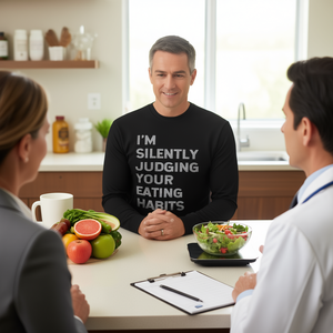 Maglietta a maniche lunghe per dietetiche, umorismo giudicazionale sui comportamenti alimentari per dietetiche - Product Image 3