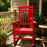 Fauteuil à bascule Adirondack en plastique imitation bois pour extérieur, jardin et véranda, faible entretien