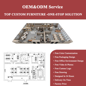 Panneau acoustique modulaire commercial <span class=keywords><strong>avec</strong></span> gestion des câbles, socle latéral, <span class=keywords><strong>bureau</strong></span> de direction pour ordinateur - Product Image 2