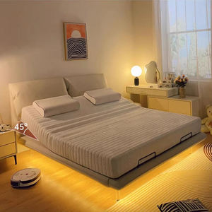 Cadre de lit électrique intelligent en cuir luxueux et moderne |   Lit plateforme zéro gravité avec chargement USB |   Très résistant, taille King - Product Image 2