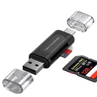 Nuevo Diseño 4 en 1, Lector de Tarjetas USB C SD, Adaptador OTG de Doble Ranura para Tarjetas TF Micro SD SDXC, Puertos USB A y C, Lector de Tarjetas Popular USB2.0