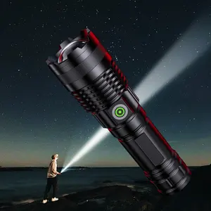 30 Вт светодиодный фонарик со встроенным аккумулятором USB перезаряжаемый диапазон 1500 м фонарик Фонарь походная ручная лампа