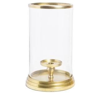 Hurricanes de mesa con acabado dorado Decoración de boda y Navidad Portavelas de metal Festival Nochebuena - Product Image 3