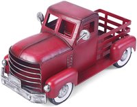 Camión Metálico Rojo Clásico, Juego de Regalo de Estilo Antiguo para Entusiastas de Autos Clásicos, Decoración para el Hogar con Diseño Clásico