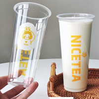 Gobelet en plastique transparent jetable respectueux de l'environnement, gobelet blister, gobelet à bulles, gobelet à café en plastique PP avec couvercle