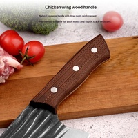 Couteau de Chef de Restaurant Forgé à la Main Prêt à Expédier, Couteau à Hacher avec Manche en Bois, Personnalisable, Couteau de Boucher Tranchant pour Cuisine