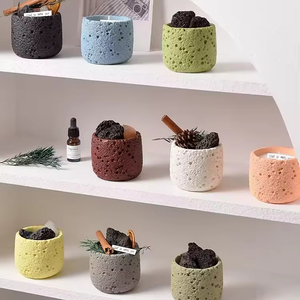 Portavelas Cilíndrico de Cemento Hecho a Mano, Ecológico, Mate, Decoración para el Hogar, Aromaterapia, Fragancia Romántica - Product Image 6