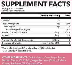 OEM/ODM Private Label Probiotica voor vrouwen, gummies met <span class=keywords><strong>1</strong></span> miljard CFU probiotica en cranberry, ter ondersteuning van de vrouwengezondheid - Product Image 2
