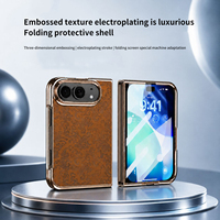 Étui de luxe en cuir électroplaqué Minibook Light Luxury avec protection d'écran, coque de téléphone antichoc pour iPhone Duo