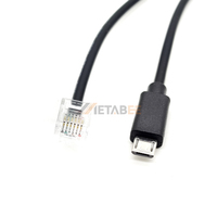 Cable de datos serie modular 6P6C RJ12 macho a Micro USB tipo B de 5 pines, arnés de cable flexible de 300 mm para terminal POS y almacenamiento de energía