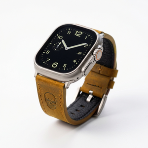 Cinturino Vintage Rebel Skull in Vera Pelle per IWatch 49mm 45mm 44mm 42mm, Cinturino Artigianale Premium in Pelle Bovina - Product Image 2