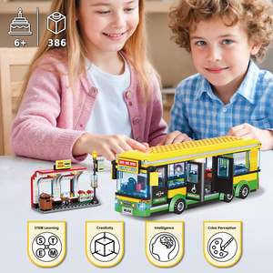 Juguete de Autobús EPT de 386 Piezas con Plataforma de Estación, Puertas y Asientos Realistas, Juego de Bloques de Construcción de Autobús Urbano para Niños - Product Image 3