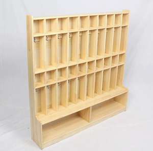 Porte-gobelet et porte-serviettes en bois massif au design moderne pour enfants Tenture murale pour l'école <span class=keywords><strong>maternelle</strong></span> et l'extérieur - Product Image 3