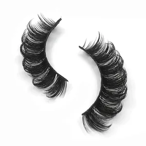 d curl strip eyelashes private label faux mink Russian strip lashes deep curl d curl full volume dimensional spike lash