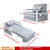 Sofá Cama Plegable Multifuncional Moderno, Muebles para el Hogar, Sofá Cama de Tela y Esponja para Sala de Estar
