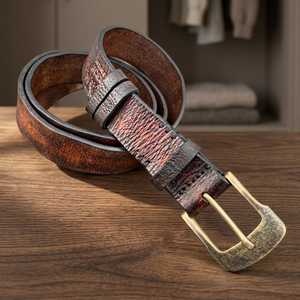 Cinturón de Cuero Genuino para Hombre, Estilo Vintage, Formal, de Piel de Vaca, Ecológico, Impermeable, con Hebilla de Acero, Diseño 3D, Marca Personalizada - Product Image 1