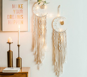 Hecho a mano Luna diseño búho decoración del hogar pared decoración Macrame sueño colectores - Product Image 1