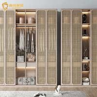 Meuble ancien simple moderne personnalisé Armoire à manteaux américaine Armoire en bois pratique pour chambre à coucher Armoire à panneaux de particules