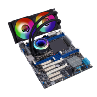 Ventilateur de refroidissement PC Ruiquan personnalisé OEM 120/240/360 PWM ARGB, radiateur de refroidissement par eau ANSI 120/240/360 en cuivre et aluminium, peinture 22dBA