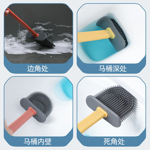 Toilet Brush With Base Rectangular Durable Easy To Clean For Bathroom Toilet Cleaning - Product Image 4