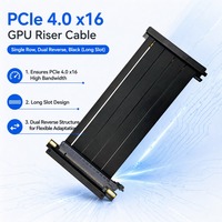 Câble d'extension GPU ITX personnalisé PCIe 4.0 X16, ruban double inversé 64 Go/s, rangée unique, cœur en cuivre, pour PC MOD