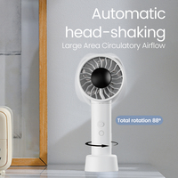 Ventilateur portable mini IMYCOO 4500 mAh avec tête oscillante, rechargeable USB, avec affichage numérique et base