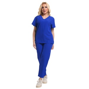Hzmnoi Women Scrub Set Green V Neck Top Pants Moisture Wicking Hospital Uniforms - Product Image 2