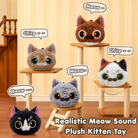Jouet pour chat en peluche avec son de miaulement réaliste, activé par le toucher, jouet interactif pour chaton, jouet d'exercice pour chat