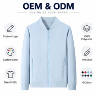 Blouson Bomber Homme Marque Blanche 140gsm Ultra Léger Coupe-Vent Technique Logo Personnalisé S-5XL Vente en Gros Blouson Aviateur OEM