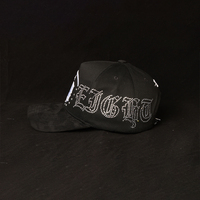 Gorro de Béisbol de Diseño de Lujo de 5 Paneles, Bordado 3D Personalizado con Pedrería, Logotipo Exclusivo Personalizado, Forro de Satén, Gamuza