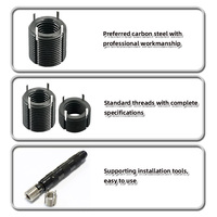 Inserts filetés autobloquants en acier au carbone, fixation robuste, norme ISO, manchon fileté en plastique entièrement fileté pour turbocompresseur