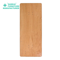 Table pliable rectangulaire de restauration en plein air SK-ZDZ-A003 48 pouces panneau laminé conception portable meubles de cuisine en métal moderne
