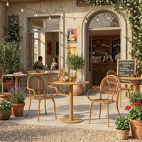 Ensemble de table et chaises de luxe pour l'extérieur, mobilier de bistrot pour patio, jardin, balcon, résistant aux intempéries, ensemble de table et chaises de loisirs